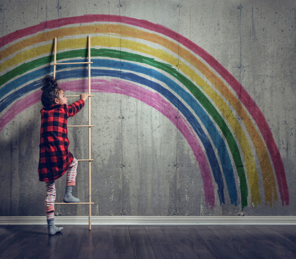 Mädchen Regenbogen